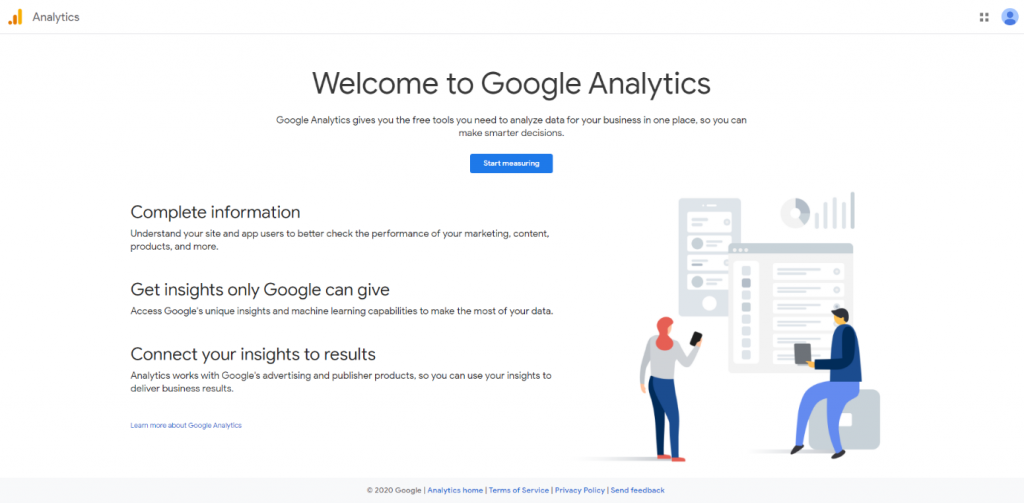 Google Analytics Homepage Screenshot