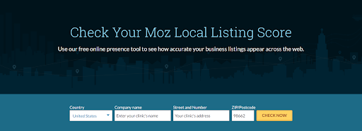 check your moz local listing score